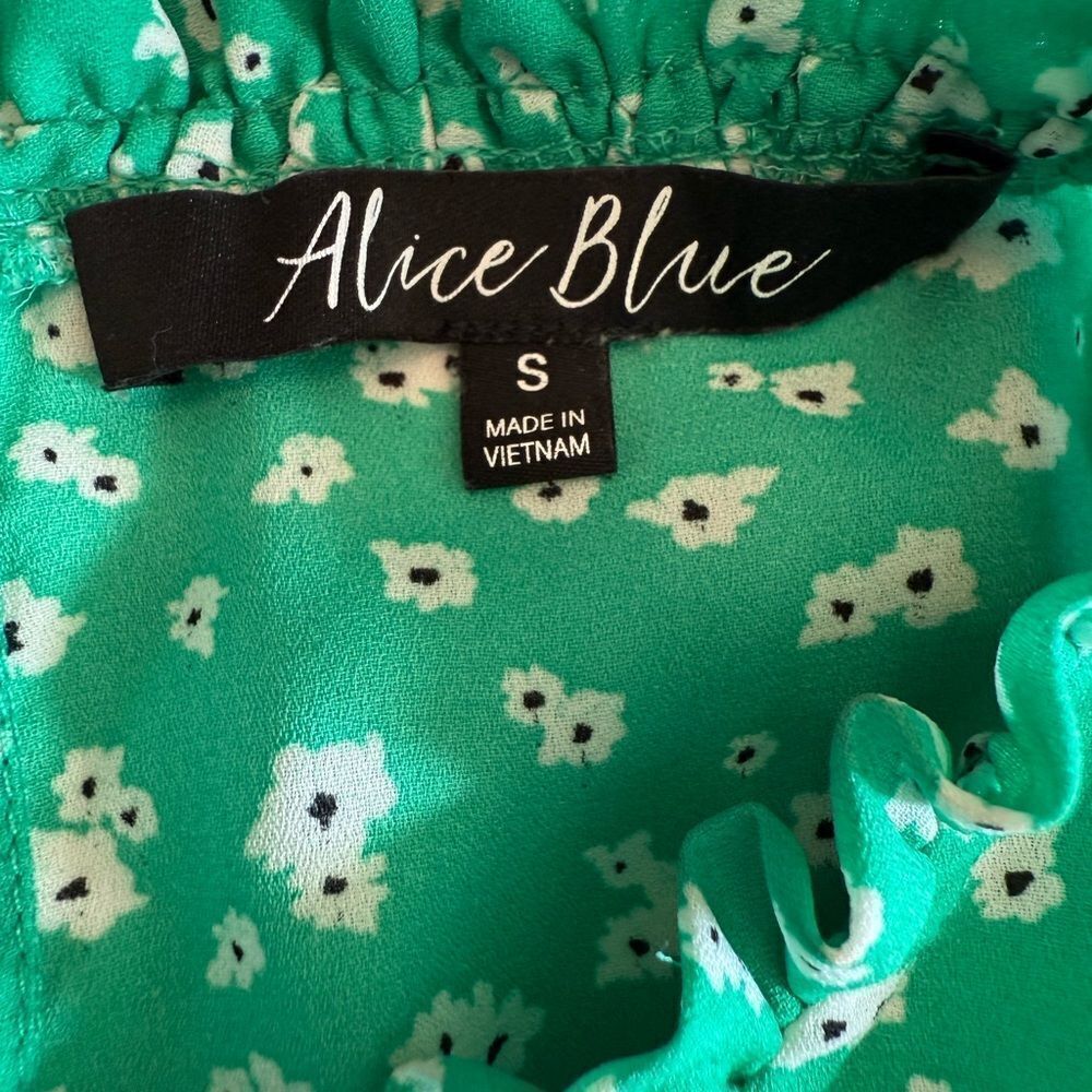 Alice Blue Green Floral Women's Top Size Small - Picture 6 of 7